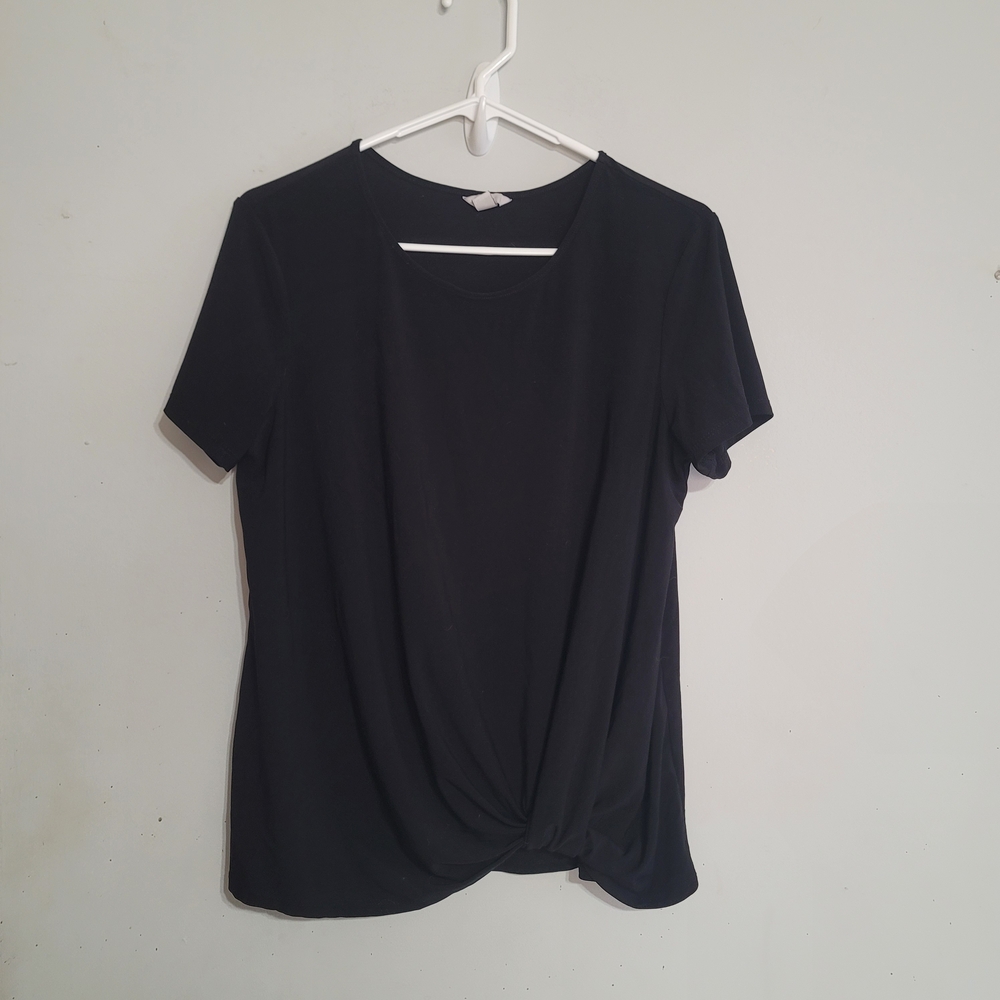 Cato Black Twist‎ Front Blouse Medium